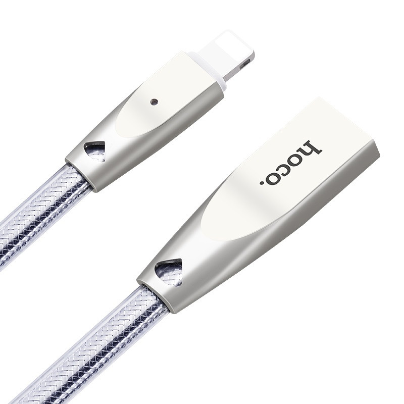 Hoco U9 Zinc Alloy Jelly Knitted Lightning Charging Cable（L=1.2)