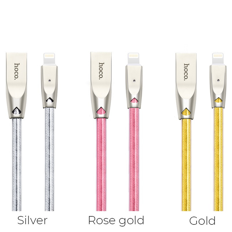 Hoco U9 Zinc Alloy Jelly Knitted Lightning Charging Cable（L=2)