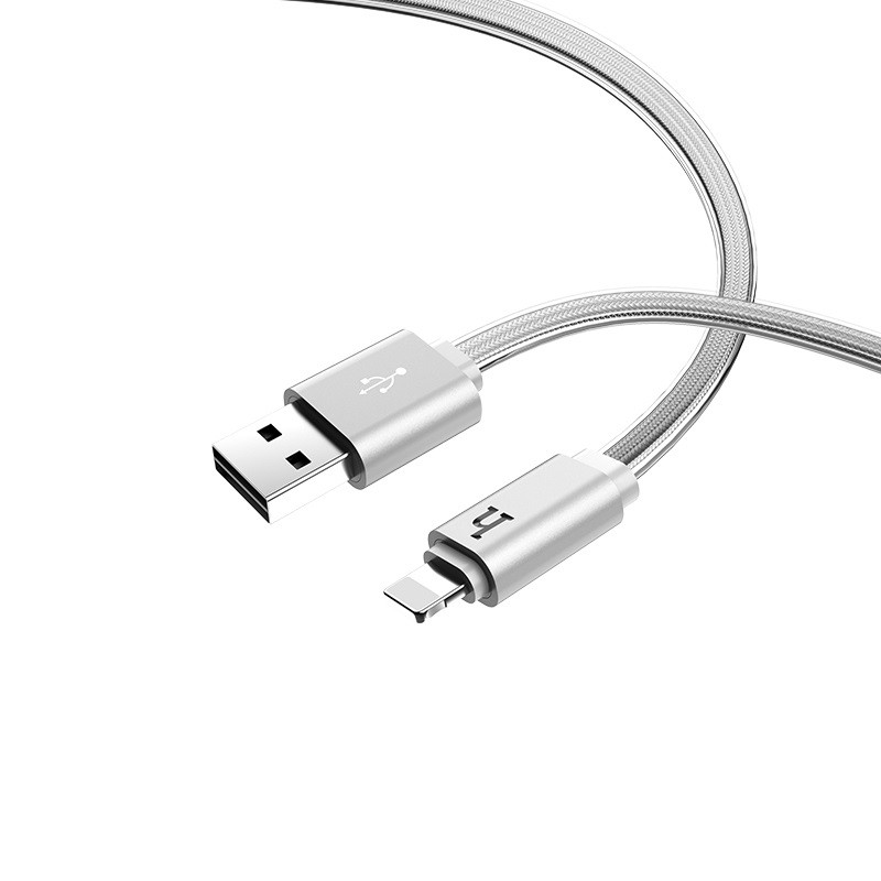 Hoco UPL12 Metal Jelly Knitted Lightning Charging Cable (Smart Light)(L=2)