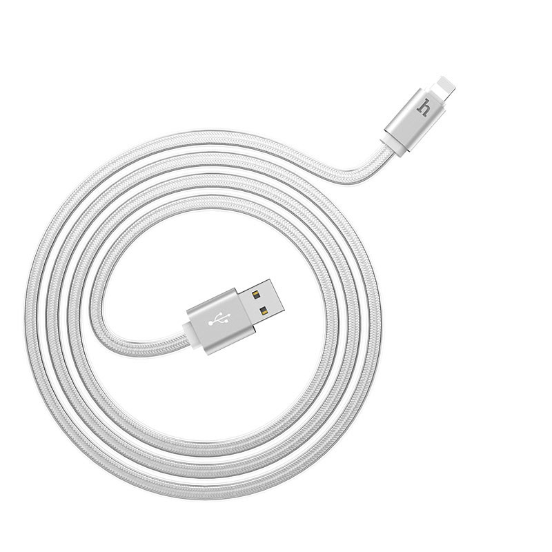 Hoco UPL12 Metal Jelly Knitted Lightning Charging Cable (Smart Light)(L=2)