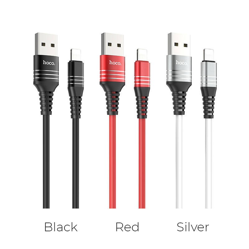 Hoco U46 Tricyclic silicone charging data cable for lightning