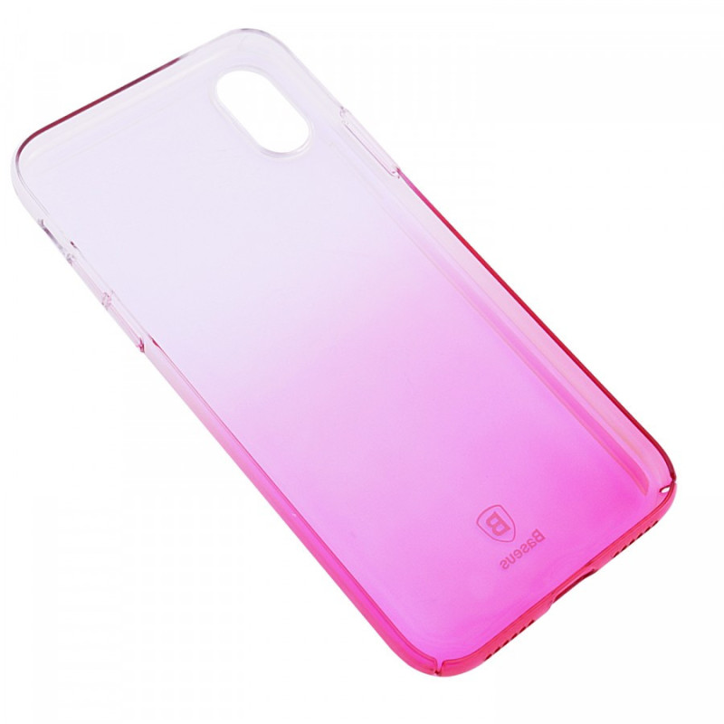 Baseus Glaze Case For iPX Transparent pink